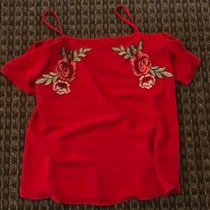 Off the shoulder flower top